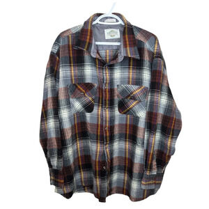 Vintage Northwest Territory Plaid Flannel Button Down Top Men's 3XL